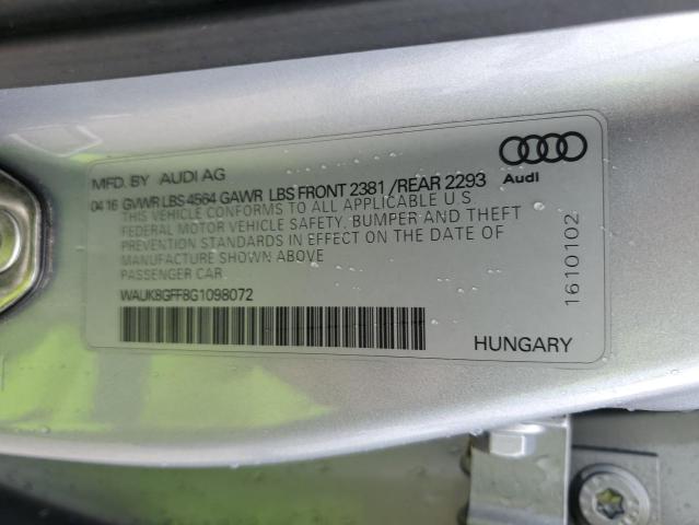 41203654 :رقم المزاد ، WAUK8GFF8G1098072 vin ، 2016 Audi A3 Prestige S-line مزاد بيع