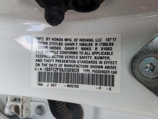 2018 Honda Civic Lx მანქანა იყიდება აუქციონზე, vin: 19XFC2F59JE009028, აუქციონის ნომერი: 43336164
