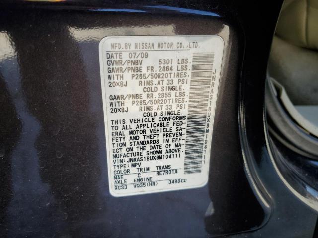 Продажа на аукционе авто 2009 Infiniti Fx35, vin: JNRAS18UX9M104111, номер лота: 43272224