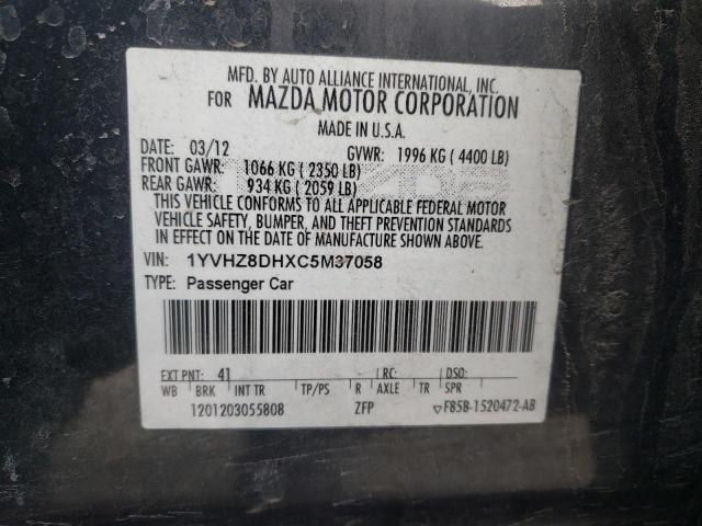 43781574 :رقم المزاد ، 1YVHZ8DHXC5M37058 vin ، 2012 Mazda 6 I مزاد بيع