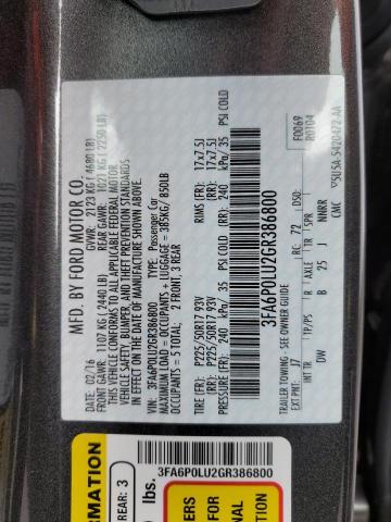 Aukcja sprzedaży 2016 Ford Fusion Se Hybrid, vin: 3FA6P0LU2GR386800, numer aukcji: 43639624