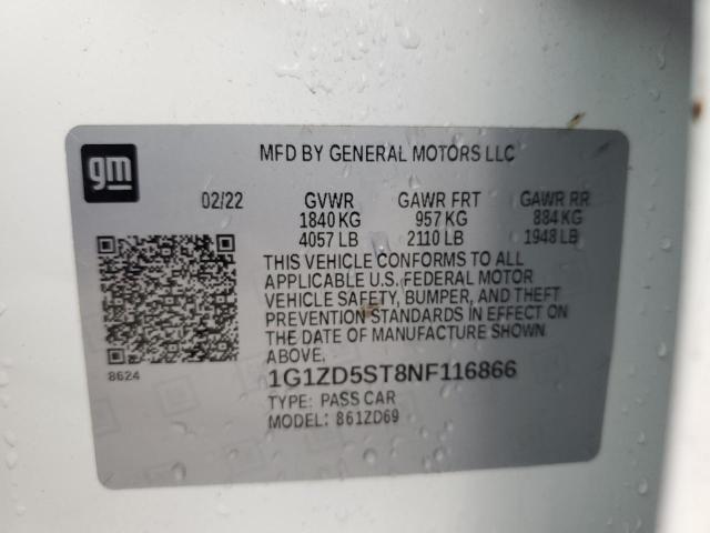 Aukcja sprzedaży 2022 Chevrolet Malibu Lt, vin: 1G1ZD5ST8NF116866, numer aukcji: 43826844