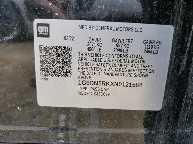 43698824 :رقم المزاد ، 1G6DN5RKXN0121584 vin ، 2022 Cadillac Ct5 Premium Luxury مزاد بيع