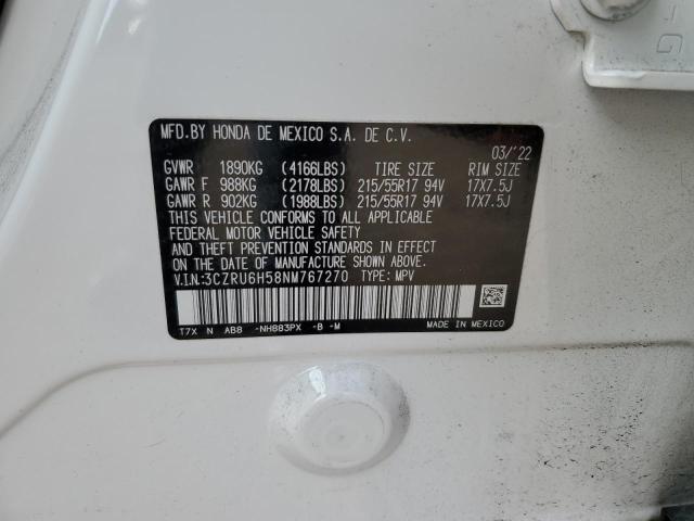 43828784 :رقم المزاد ، 3CZRU6H58NM767270 vin ، 2022 Honda Hr-v Ex مزاد بيع