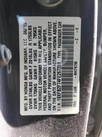 Aukcja sprzedaży 2015 Honda Civic Se, vin: 19XFB2F74FE267288, numer aukcji: 43849034