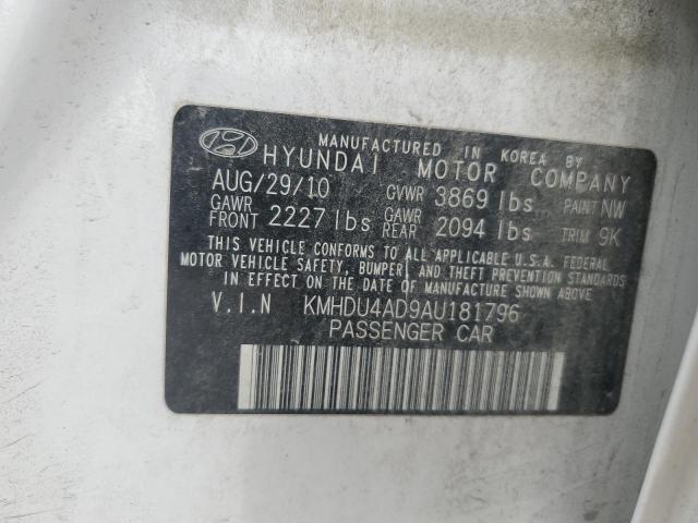 Aukcja sprzedaży 2010 Hyundai Elantra Blue, vin: KMHDU4AD9AU181796, numer aukcji: 43218204