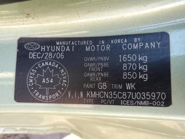 Продаж на аукціоні авто 2007 Hyundai Accent Base, vin: KMHCN35C87U035970, номер лоту: 43900854