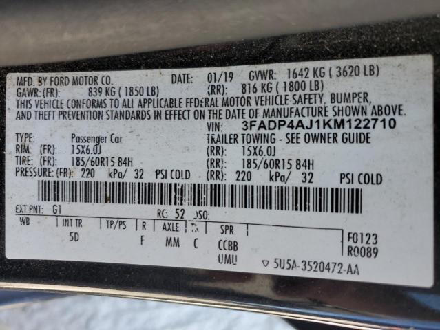 Продажа на аукционе авто 2019 Ford Fiesta S, vin: 3FADP4AJ1KM122710, номер лота: 43581794