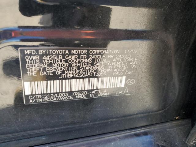 43965044 :رقم المزاد ، JTHBF5C20A5113855 vin ، 2010 Lexus Is 250 مزاد بيع