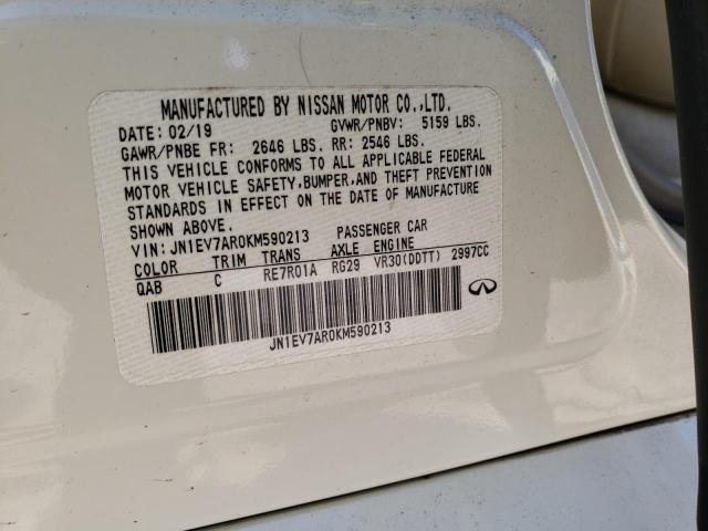 Aukcja sprzedaży 2019 Infiniti Q50 Luxe, vin: JN1EV7AR0KM590213, numer aukcji: 44620004