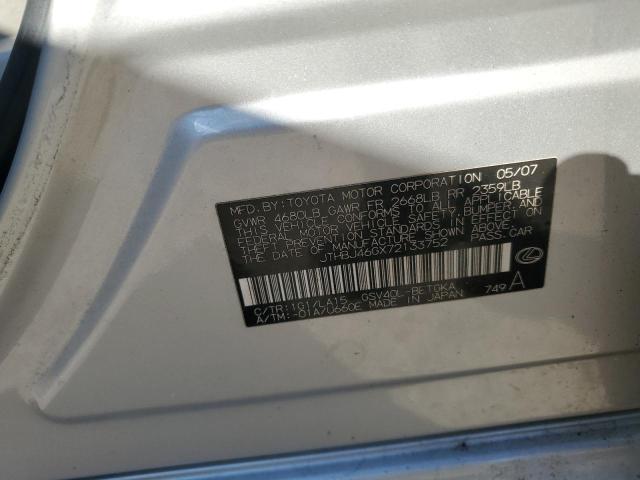43807474 :رقم المزاد ، JTHBJ46GX72133752 vin ، 2007 Lexus Es 350 مزاد بيع