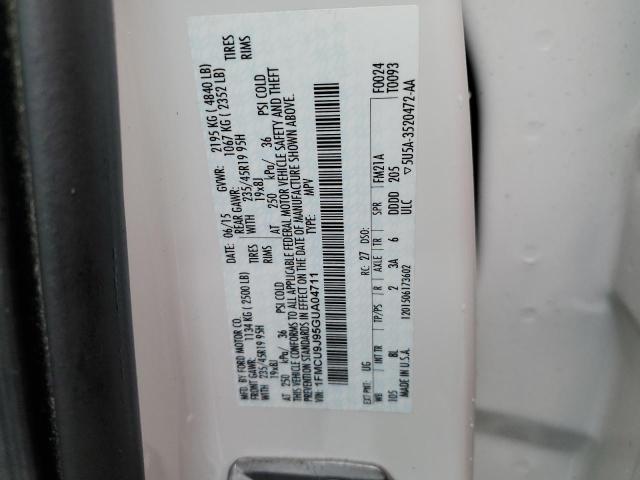 Auction sale of the 2016 Ford Escape Titanium, vin: 1FMCU9J95GUA04711, lot number: 44367814