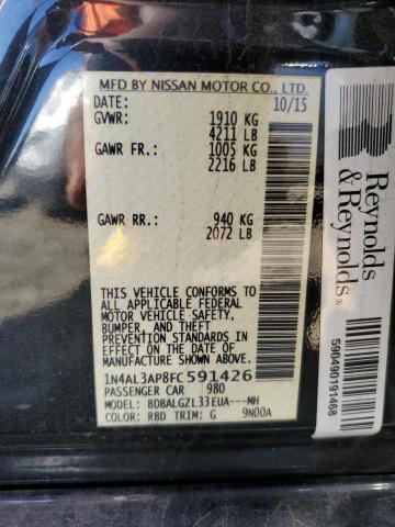 Продаж на аукціоні авто 2015 Nissan Altima 2.5, vin: 1N4AL3AP8FC591426, номер лоту: 43754184