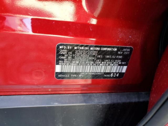 Auction sale of the 2022 Mitsubishi Outlander, vin: JA4J4TA89NZ034577, lot number: 39280524
