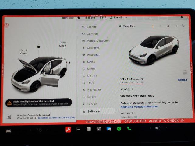 Aukcja sprzedaży 2022 Tesla Model Y, vin: 7SAYGDEF6NF344298, numer aukcji: 43476114