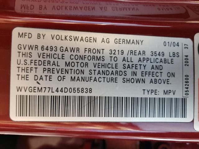 Aukcja sprzedaży 2004 Volkswagen Touareg 4.2, vin: WVGEM77L44D055838, numer aukcji: 41584134