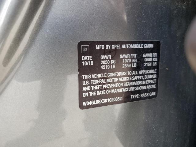 Aukcja sprzedaży 2019 Buick Regal Preferred, vin: W04GL6SX3K1020852, numer aukcji: 43428174