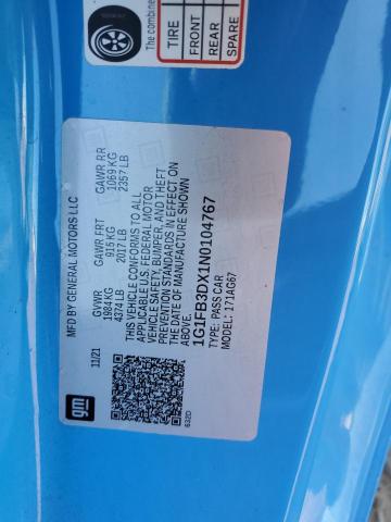 Aukcja sprzedaży 2022 Chevrolet Camaro, vin: 1G1FB3DX1N0104767, numer aukcji: 42658334