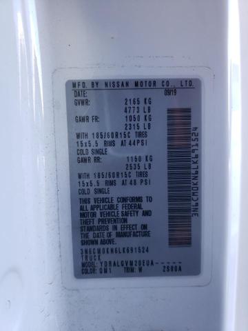 40788714 :رقم المزاد ، 3N6CM0KN6LK691524 vin ، 2020 Nissan Nv200 2.5s مزاد بيع