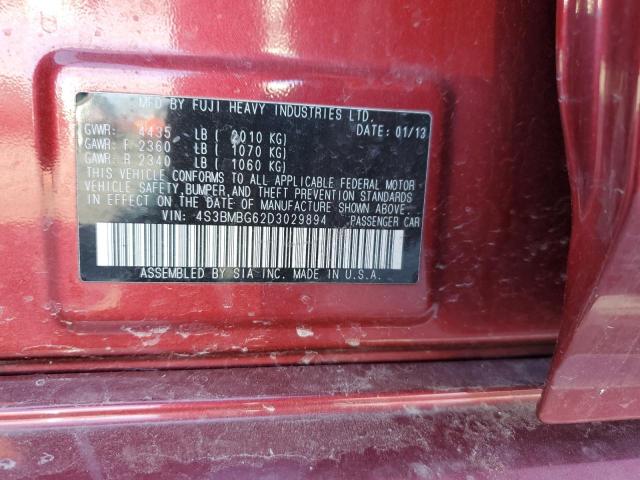 45255304 :رقم المزاد ، 4S3BMBG62D3029894 vin ، 2013 Subaru Legacy 2.5i Premium مزاد بيع