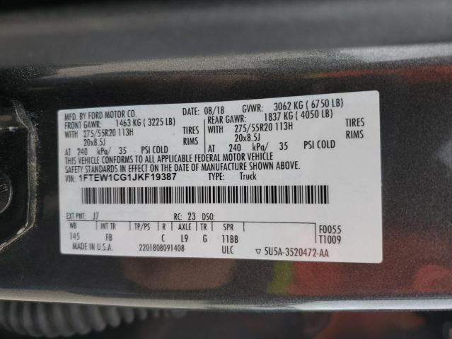 Aukcja sprzedaży 2018 Ford F150 Supercrew, vin: 1FTEW1CG1JKF19387, numer aukcji: 43958234