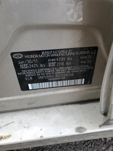 Aukcja sprzedaży 2012 Hyundai Sonata Gls, vin: 5NPEB4AC9CH328508, numer aukcji: 43696004