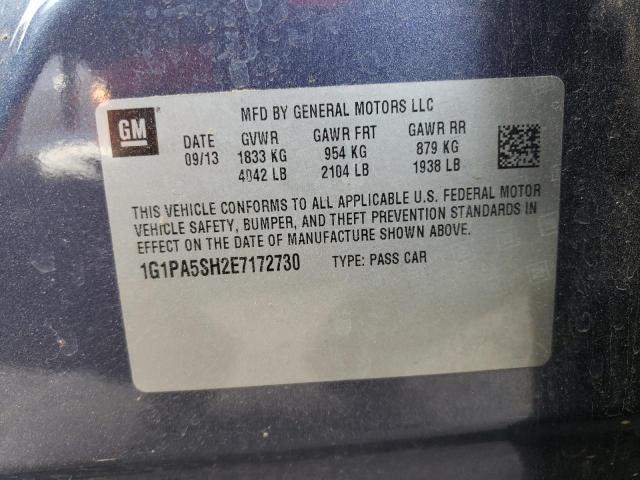 2014 Chevrolet Cruze Ls მანქანა იყიდება აუქციონზე, vin: 1G1PA5SH2E7172730, აუქციონის ნომერი: 44361744