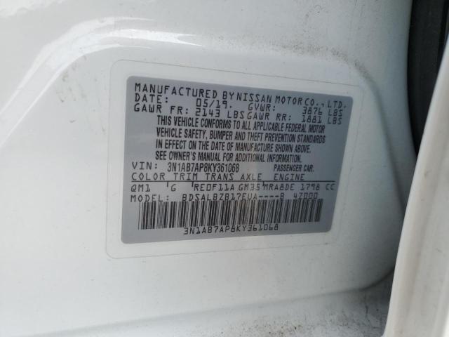 Aukcja sprzedaży 2019 Nissan Sentra S, vin: 3N1AB7AP8KY361068, numer aukcji: 43806864