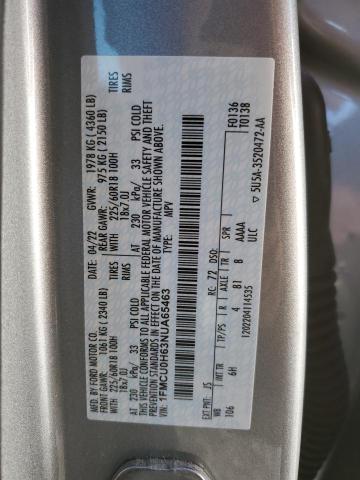 44083294 :رقم المزاد ، 1FMCU0H63NUA65463 vin ، 2022 Ford Escape Sel مزاد بيع