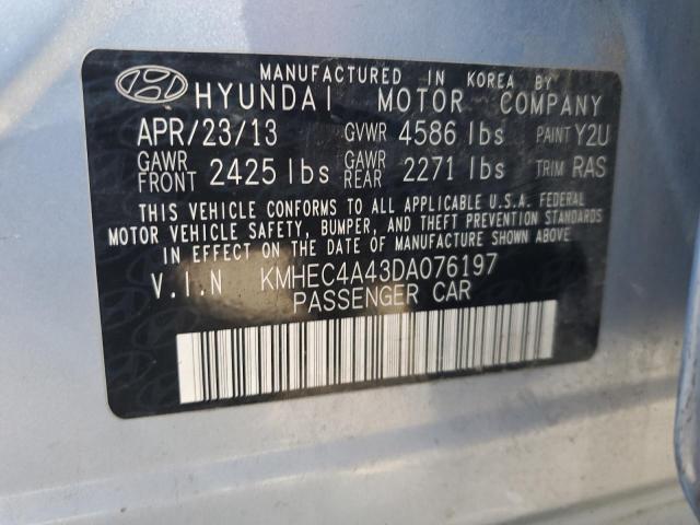 Aukcja sprzedaży 2013 Hyundai Sonata Hybrid, vin: KMHEC4A43DA076197, numer aukcji: 45011464