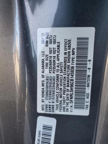 Aukcja sprzedaży 2012 Honda Odyssey Touring, vin: 5FNRL5H96CB145936, numer aukcji: 43426094