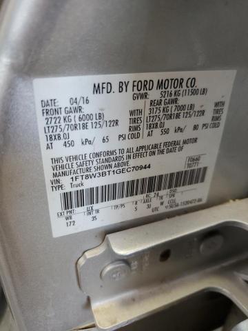 Продаж на аукціоні авто 2016 Ford F350 Super Duty, vin: 1FT8W3BT1GEC70944, номер лоту: 41298774