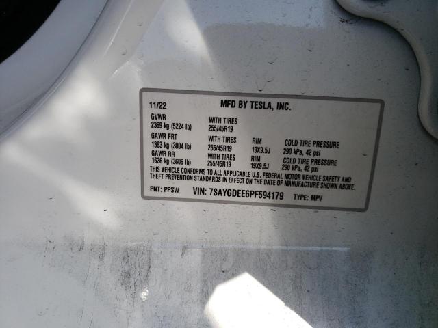 Продажа на аукционе авто 2023 Tesla Model Y, vin: 7SAYGDEE6PF594179, номер лота: 43664474
