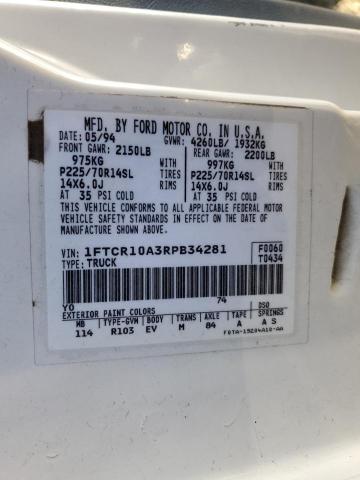 Aukcja sprzedaży 1994 Ford Ranger, vin: 1FTCR10A3RPB34281, numer aukcji: 43887324