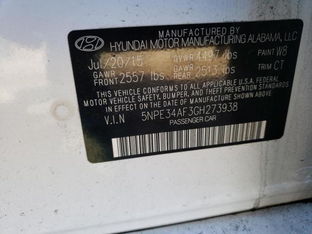2016 Hyundai Sonata Sport მანქანა იყიდება აუქციონზე, vin: 5NPE34AF3GH273938, აუქციონის ნომერი: 41247524