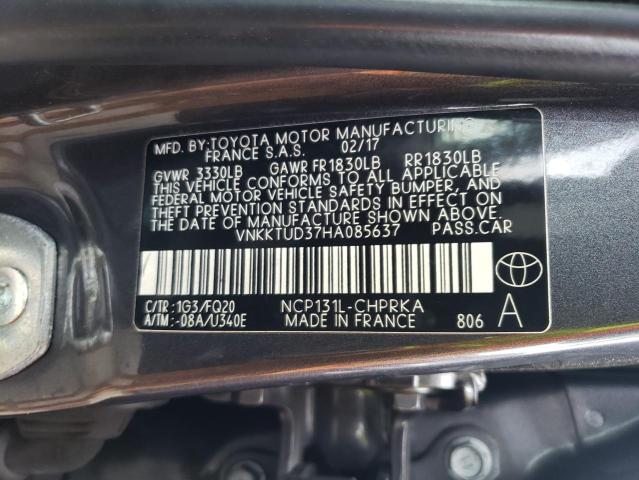 2017 Toyota Yaris L მანქანა იყიდება აუქციონზე, vin: VNKKTUD37HA085637, აუქციონის ნომერი: 42940694