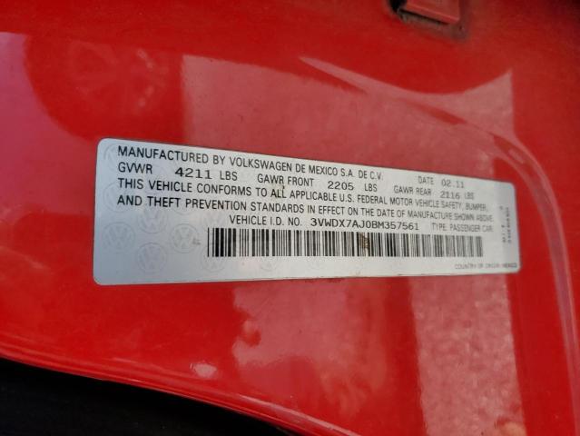Aukcja sprzedaży 2011 Volkswagen Jetta Se, vin: 3VWDX7AJ0BM357561, numer aukcji: 44237864