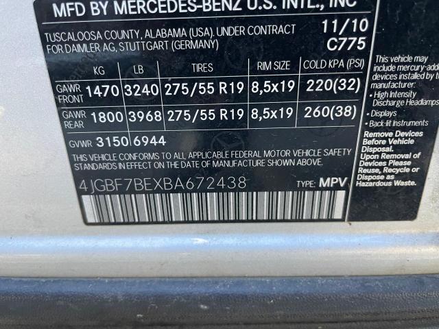 Продажа на аукционе авто 2011 Mercedes-benz Gl 450 4matic, vin: 4JGBF7BEXBA672438, номер лота: 44169604