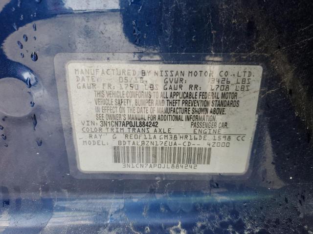Auction sale of the 2018 Nissan Versa S, vin: 3N1CN7AP0JL884242, lot number: 41333544
