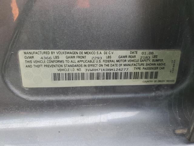 Aukcja sprzedaży 2008 Volkswagen Jetta Se, vin: 3VWRM71K08M124277, numer aukcji: 43901684