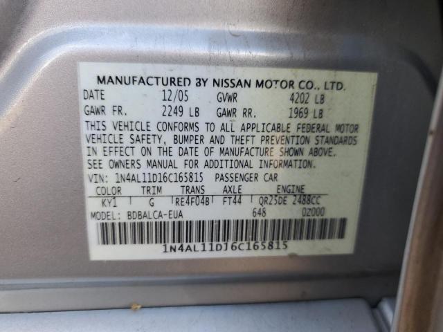 Продаж на аукціоні авто 2006 Nissan Altima S, vin: 1N4AL11D16C165815, номер лоту: 41449584