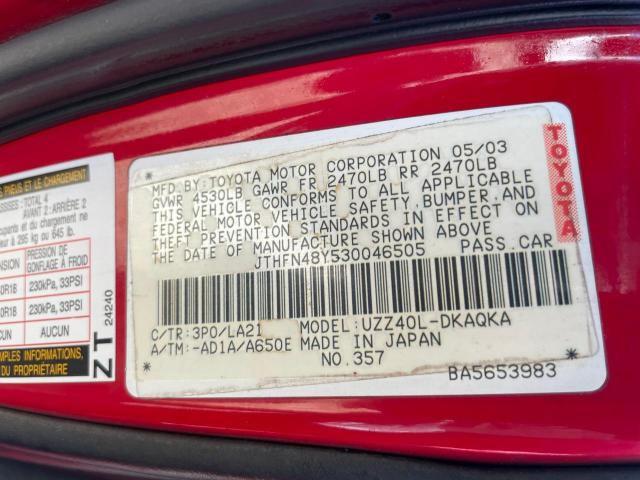 Aukcja sprzedaży 2003 Lexus Sc 430, vin: JTHFN48Y530046505, numer aukcji: 43464654