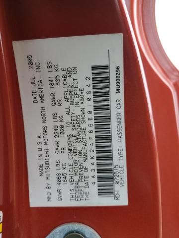 Продаж на аукціоні авто 2006 Mitsubishi Eclipse Gs, vin: 4A3AK24F66E010842, номер лоту: 43991694