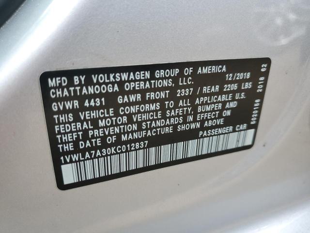 Aukcja sprzedaży 2019 Volkswagen Passat Wolfsburg, vin: 1VWLA7A30KC012837, numer aukcji: 43820684