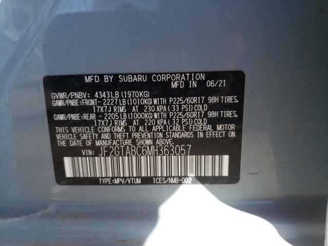 43974544 :رقم المزاد ، JF2GTABC6MH363057 vin ، 2021 Subaru Crosstrek مزاد بيع