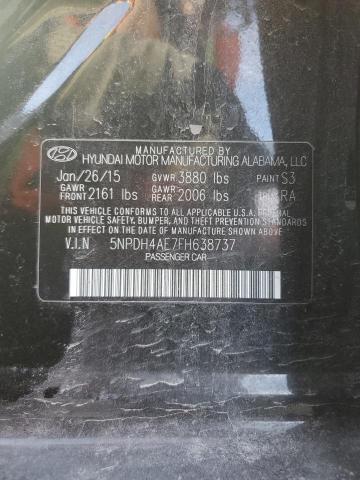43767354 :رقم المزاد ، 5NPDH4AE7FH638737 vin ، 2015 Hyundai Elantra Se مزاد بيع