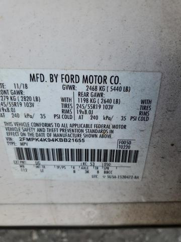 Aukcja sprzedaży 2019 Ford Edge Titanium, vin: 2FMPK4K94KBB21655, numer aukcji: 43925234