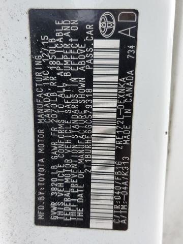 Aukcja sprzedaży 2016 Toyota Corolla L, vin: 2T1BURHE6GC579318, numer aukcji: 43844284