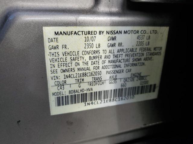 Aukcja sprzedaży 2008 Nissan Altima Hybrid, vin: 1N4CL21E88C162050, numer aukcji: 43822214