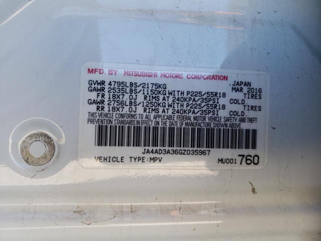 Aukcja sprzedaży 2016 Mitsubishi Outlander Se, vin: JA4AD3A36GZ035967, numer aukcji: 43793484
